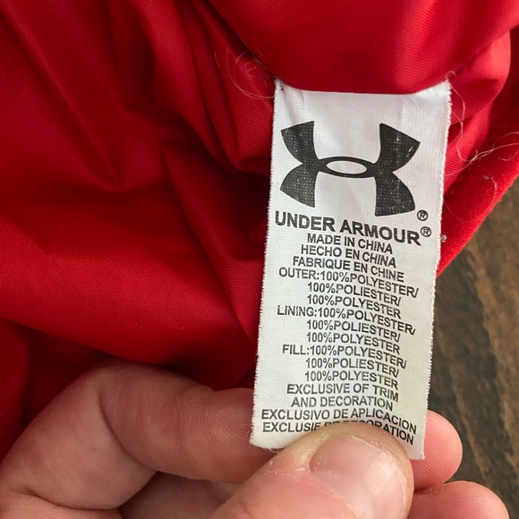 Under Armour Kids Puffer Jacket - Charcoal and Crimson - Picture 5 of 11